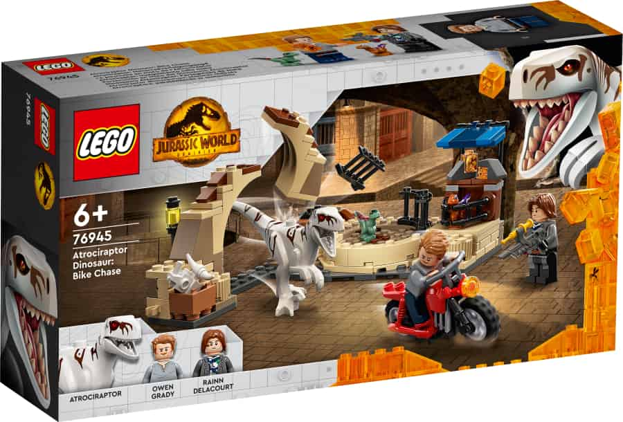 Lego Jurassic World Persecución en Moto del Dinosaurio Atrocirraptor 76945