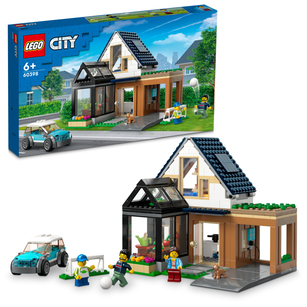 Lego City Casa Familiar y Coche Eléctrico 60398