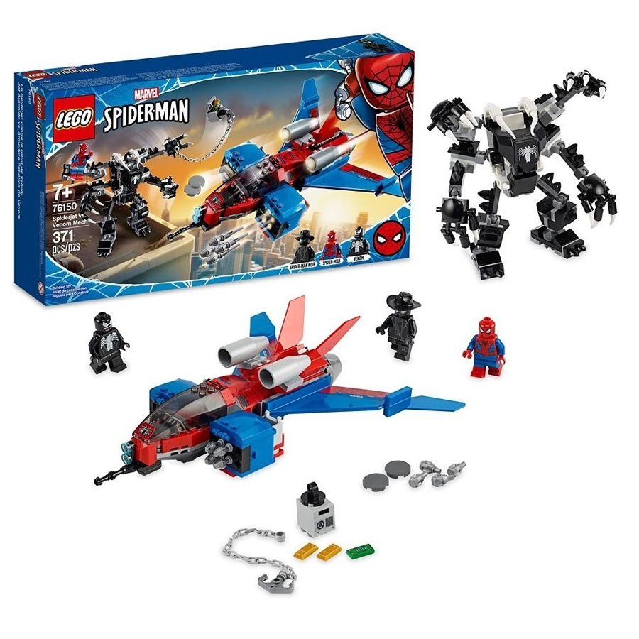 Lego Marvel Jet Arácnido vs Armadura Robótica de Venom 76150