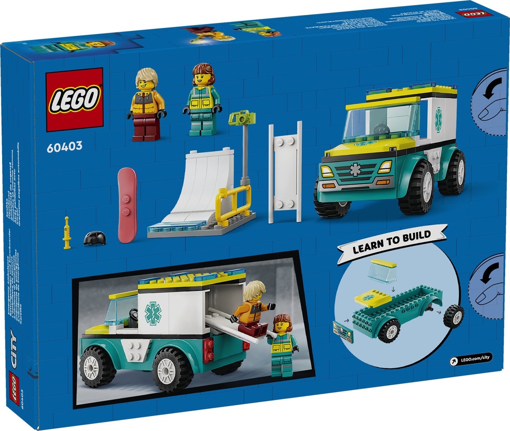 LEGO CITY | Ambulancia de Emergencias y Chico con Snowboard - 60403