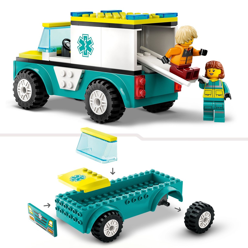 LEGO CITY | Ambulancia de Emergencias y Chico con Snowboard - 60403