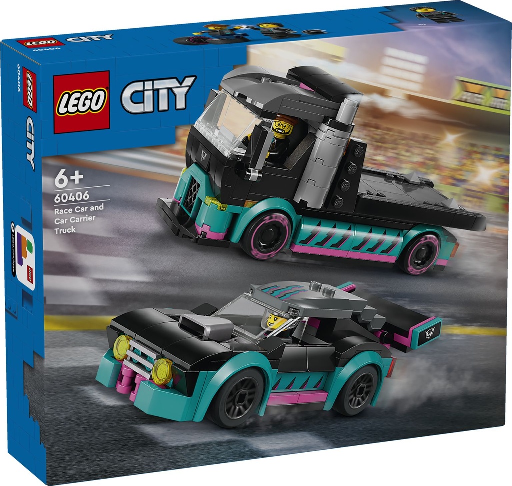 LEGO CITY | Coche de Carreras y Camión de Transporte - 60406