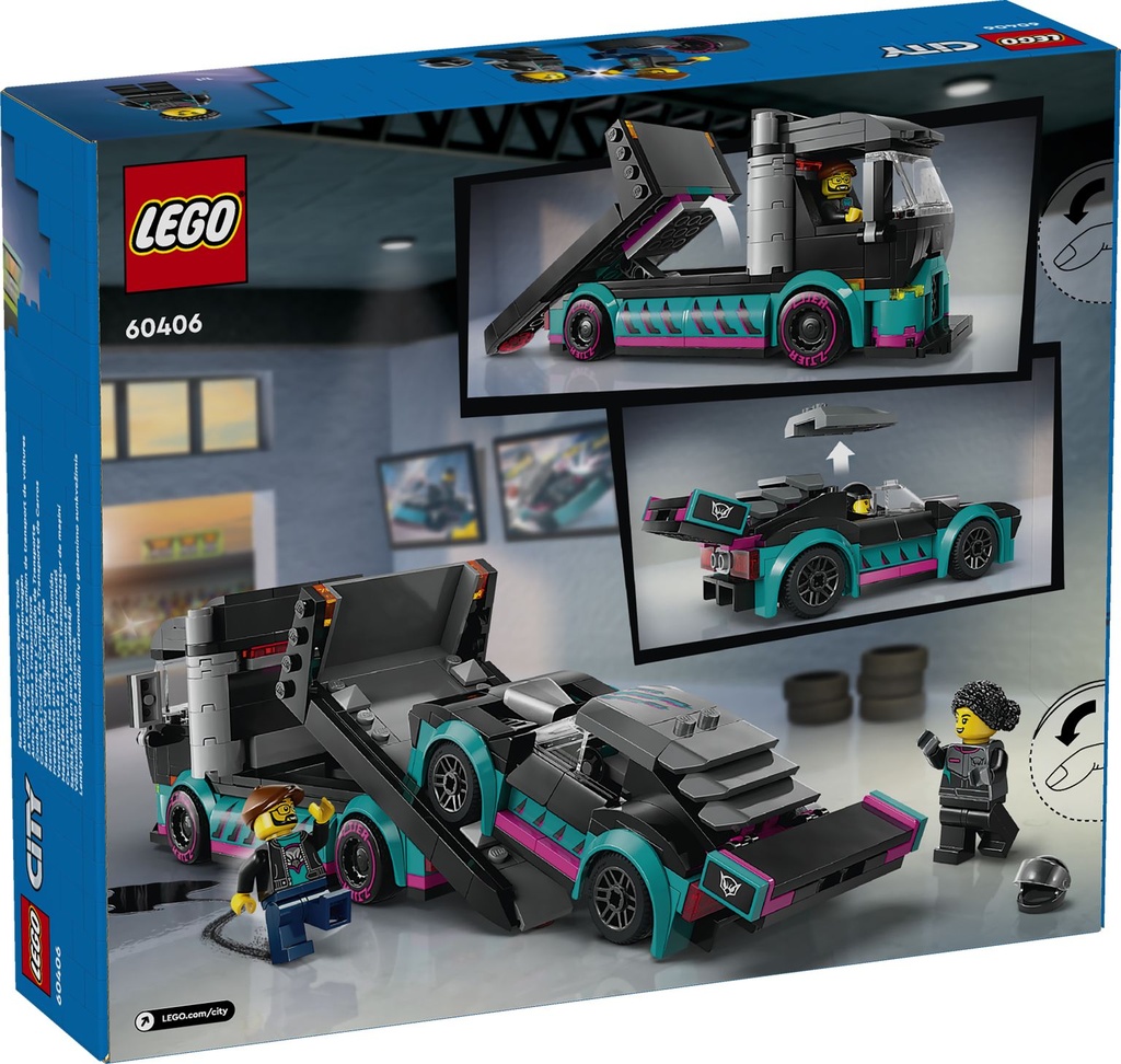 LEGO CITY | Coche de Carreras y Camión de Transporte - 60406