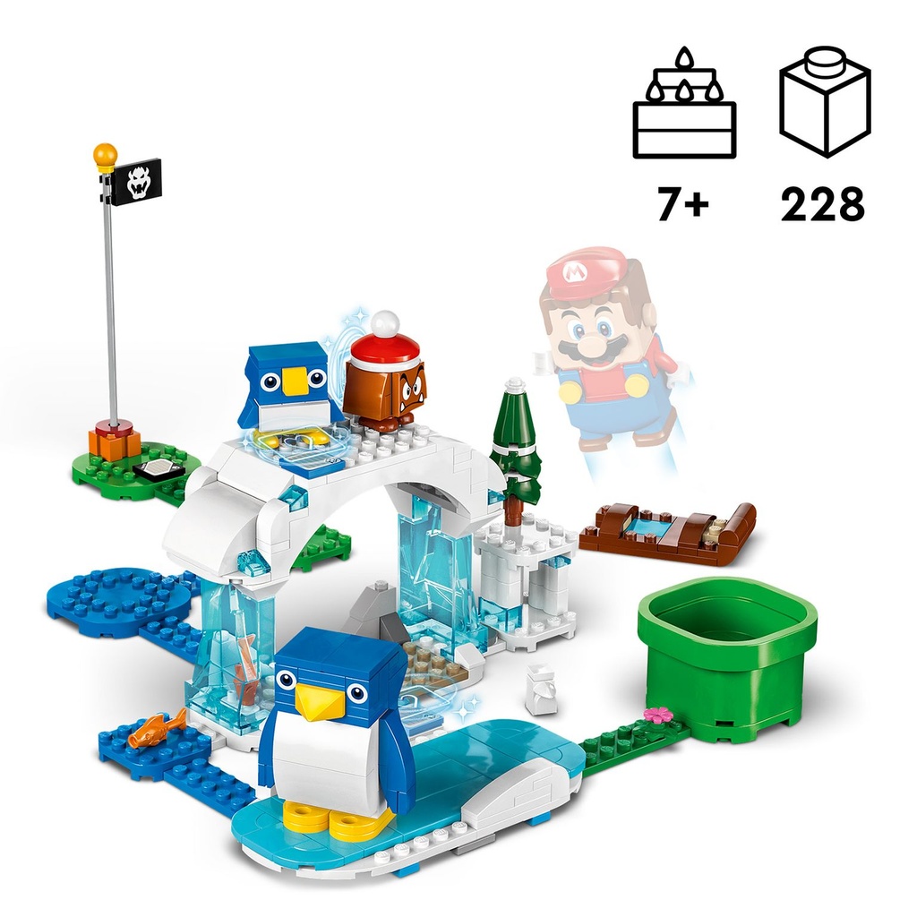 LEGO Super Mario | Set de Expansión: Aventura en la Nieve de la Familia Pingüi - 71430