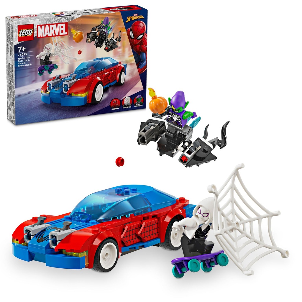 LEGO MARVEL | Coche de Carreras de Spider-Man y Duende Verde Venomizado - 76279