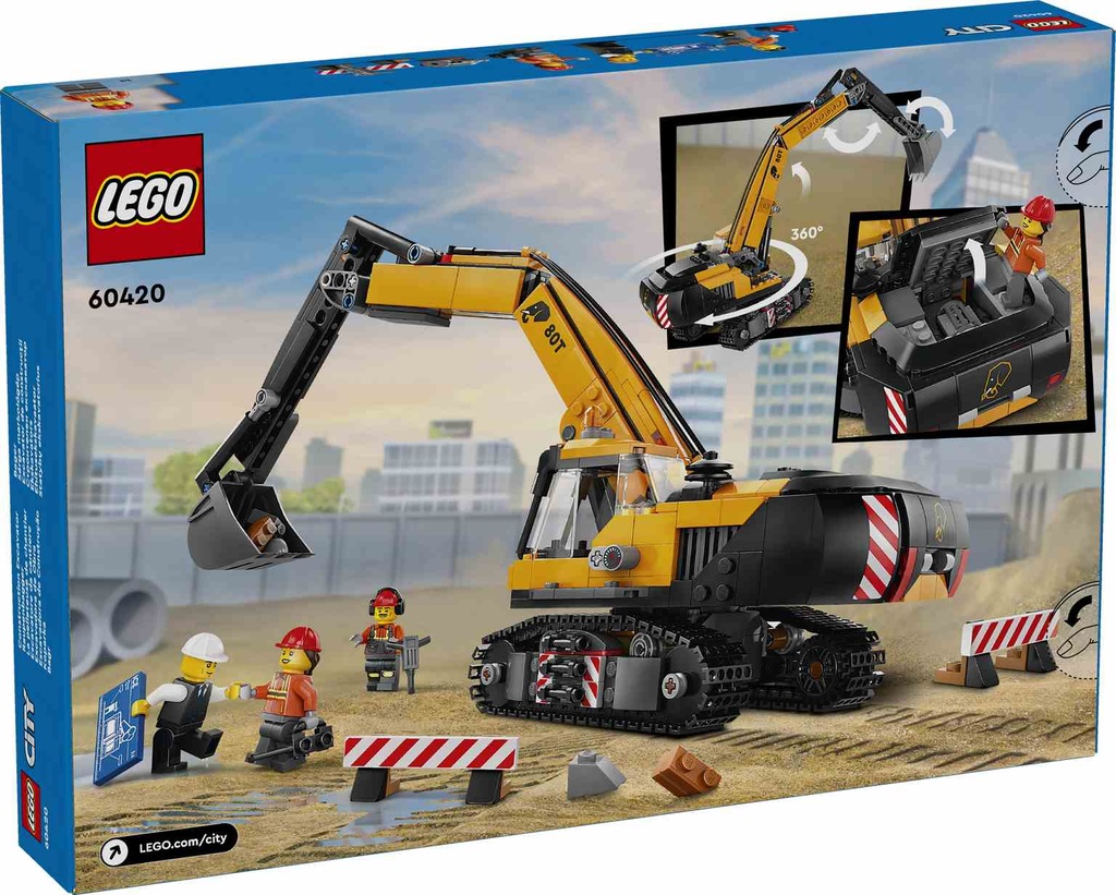 LEGO CITY | Excavadora de Obra Amarilla - 60420