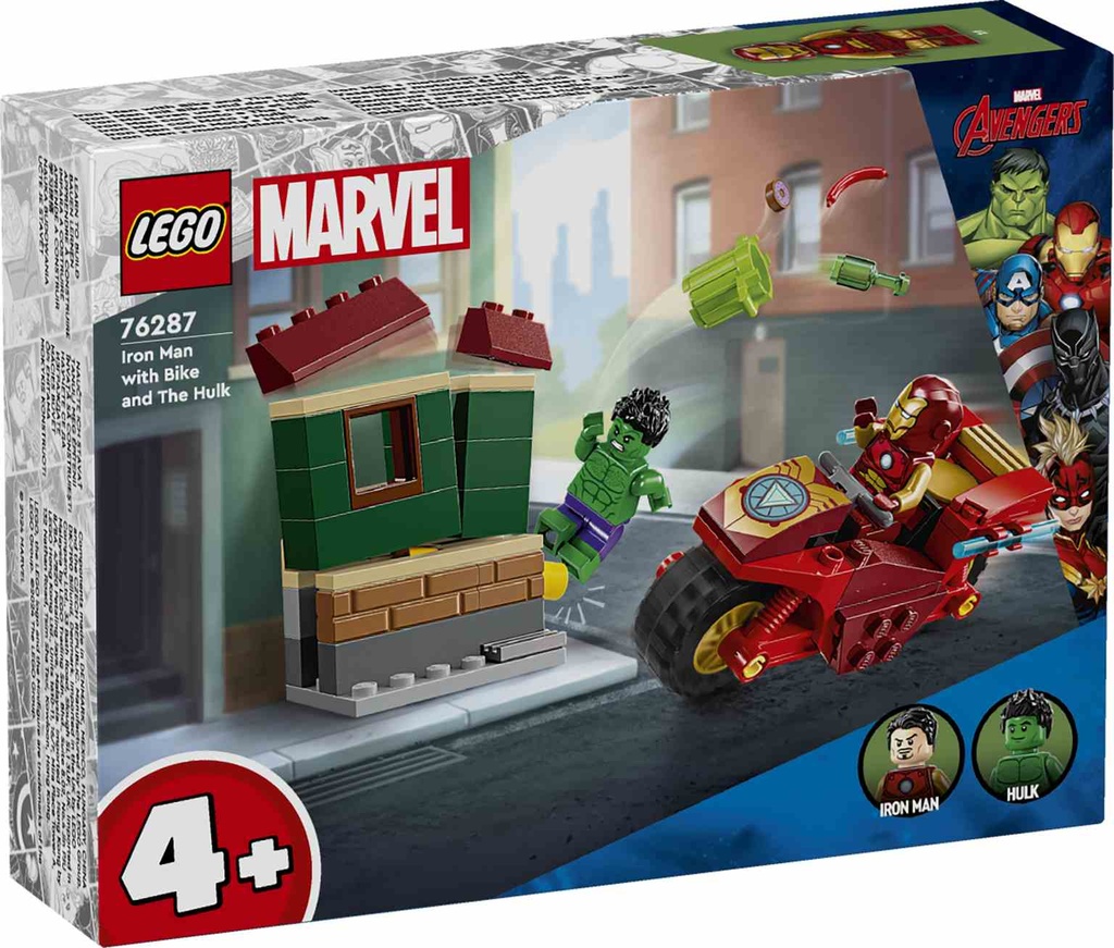 LEGO MARVEL | Iron Man con Moto y Hulk - 76287