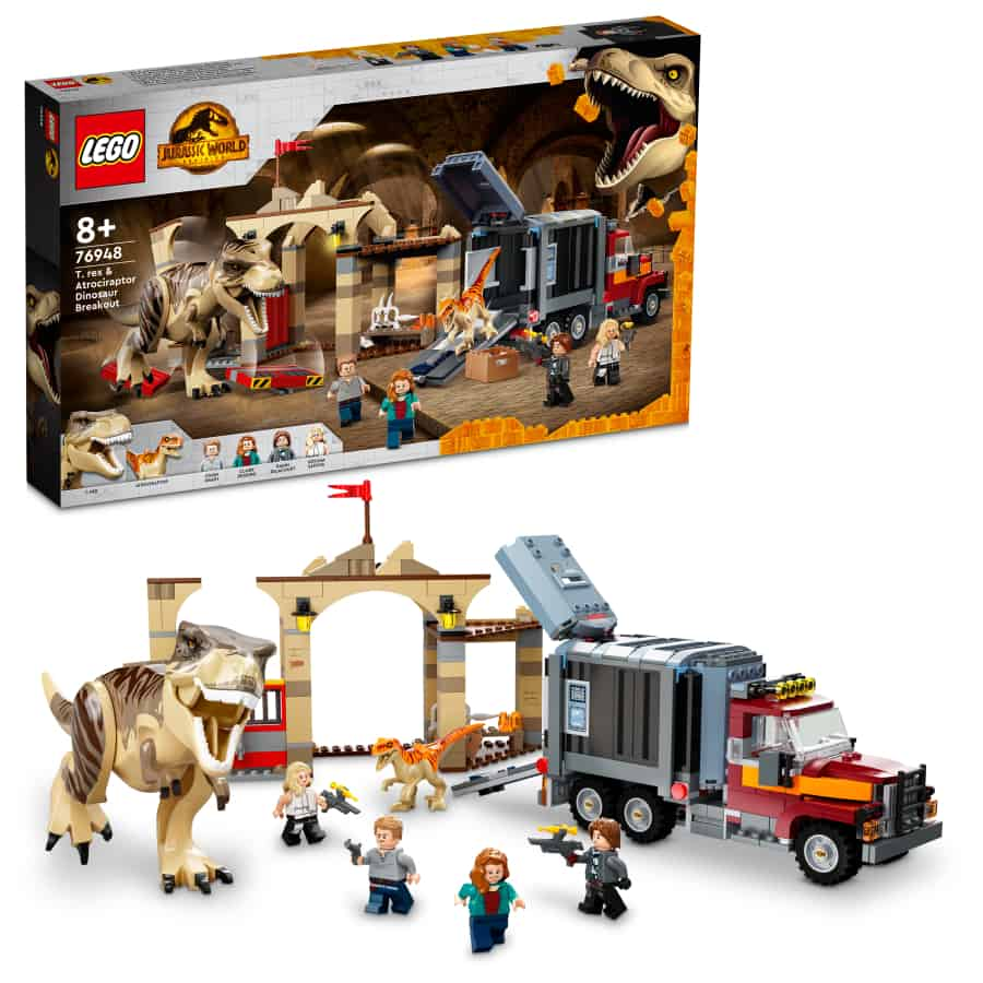 Lego Jurassic World Fuga de los Dinosaurios T. rex y Atrocirraptor 76948