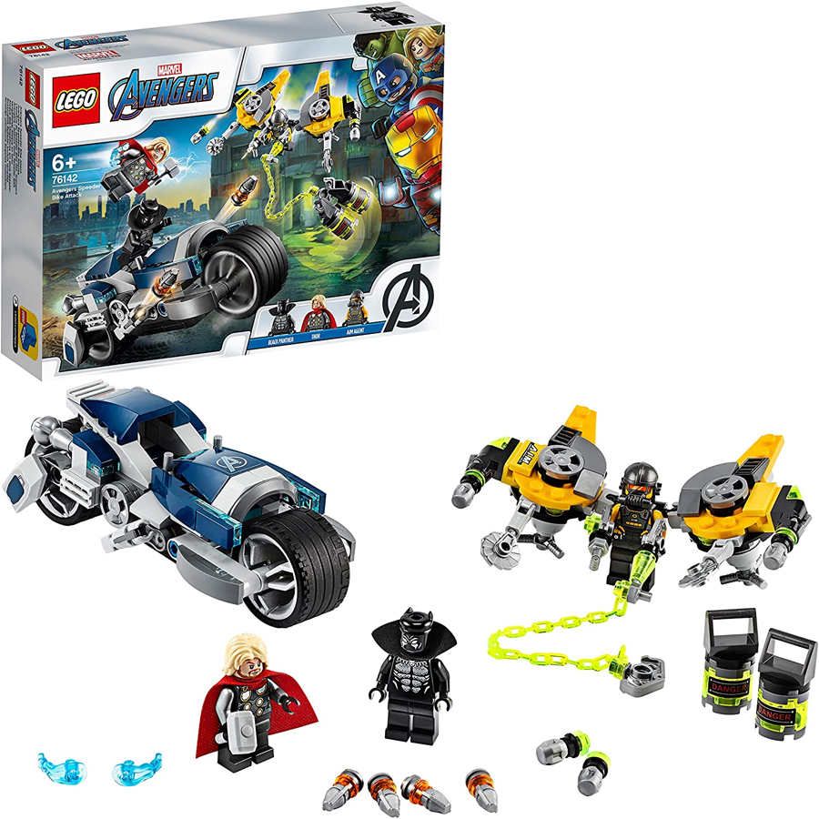 Lego Marvel Super Heroes Vengadores: Ataque en Moto 76142