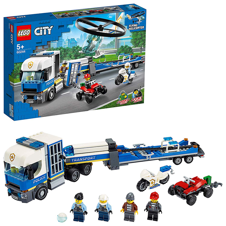 Lego City Policía: Camión de Transporte del Helicóptero 60244