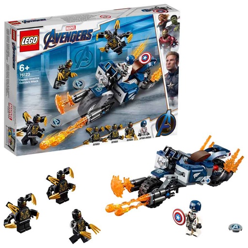 [76123] Lego Marvel Super Heroes Capitán América Ataque de los Outriders 76123