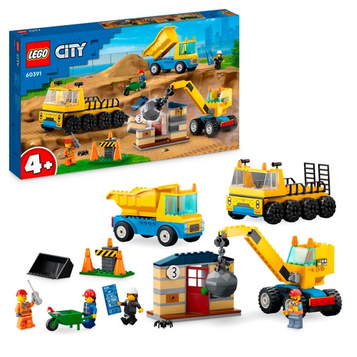 [60391] Lego City Camiones de Obra y Grúa con Bola de Demolición 60391