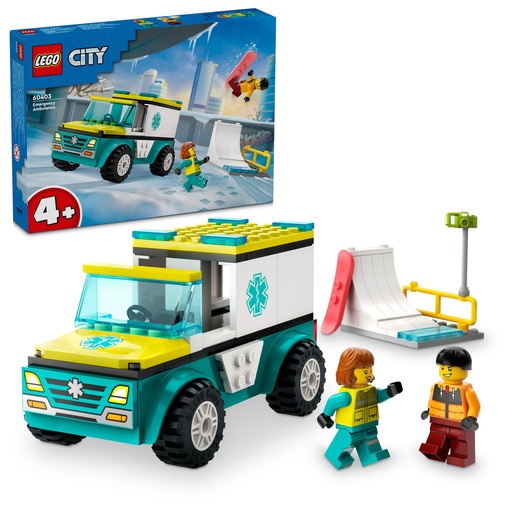 [60403] LEGO CITY | Ambulancia de Emergencias y Chico con Snowboard - 60403