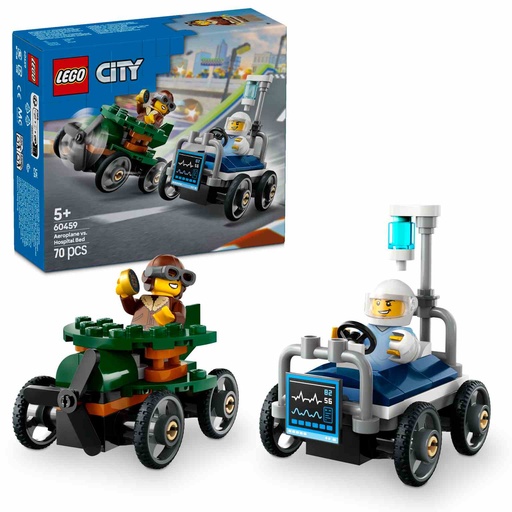 [60459] LEGO CITY | Pack de Coches de Carreras: Avión vs. Cama de Hospital - 60459