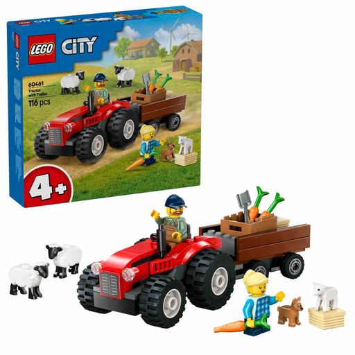 [60461] LEGO CITY | Tractor Rojo con Remolque y Oveja - 60461