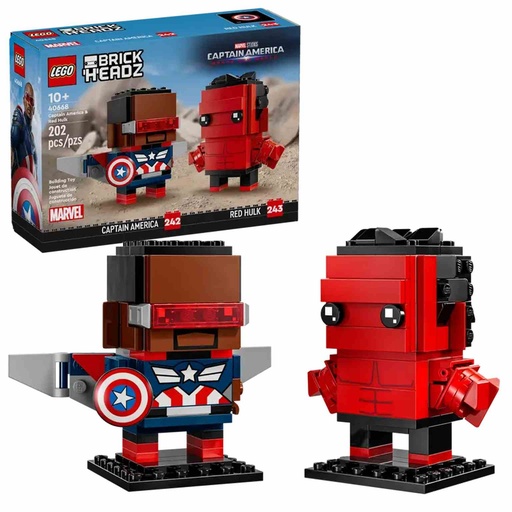 [40668] LEGO BRICK HEADZ | Figuras del Capitán América y Hulk Rojo - 40668