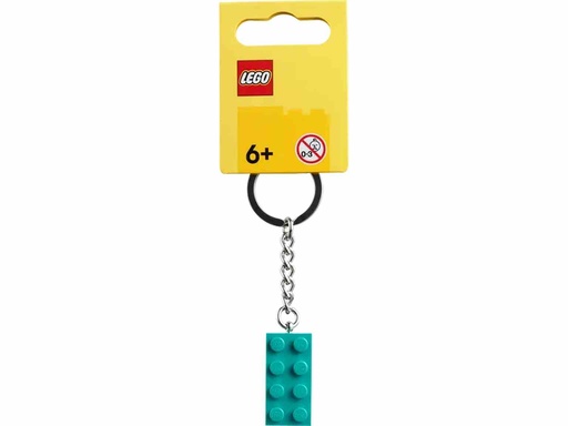 [854303] LEGO | Llavero con Ladrillo 2x4 Verde Azulado Brillante - 854303