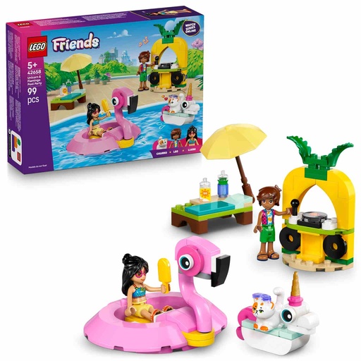[42658] LEGO Friends | Fiesta en la Piscina con Flamenco y Unicornio - 42658