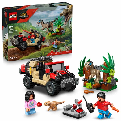 [76972] LEGO Jurassic World | Huida en Todoterreno y Raptor al Acecho- 76972